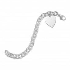  7.5" Cable Bracelet with 21mm Heart