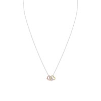 15.75" + 2" Tri Tone Heart Necklace